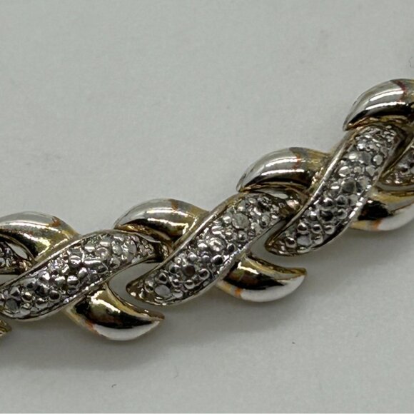 Vintage Ross-Simons Tennis Bracelet 925 Sterling Silver Gold Vermeil 7.5" 20g - Picture 6 of 15
